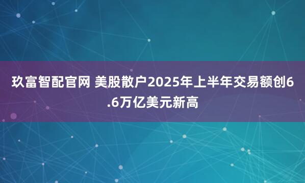 玖富智配官网 美股散户2025年上半年交易额创6.6万亿美元新高